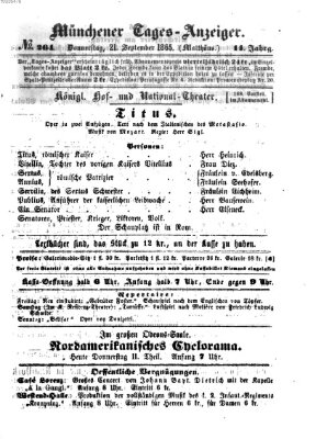 Münchener Tages-Anzeiger Donnerstag 21. September 1865