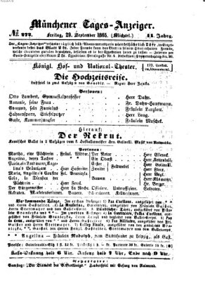 Münchener Tages-Anzeiger Freitag 29. September 1865