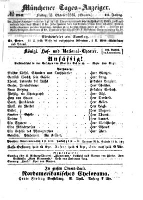 Münchener Tages-Anzeiger Freitag 13. Oktober 1865