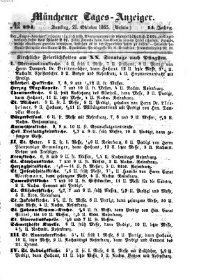 Münchener Tages-Anzeiger Samstag 21. Oktober 1865