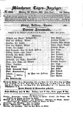 Münchener Tages-Anzeiger Montag 23. Oktober 1865