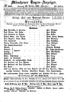 Münchener Tages-Anzeiger Sonntag 29. Oktober 1865