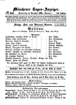 Münchener Tages-Anzeiger Donnerstag 9. November 1865