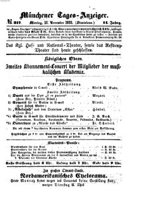 Münchener Tages-Anzeiger Montag 13. November 1865