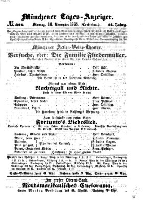 Münchener Tages-Anzeiger Montag 20. November 1865