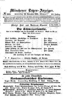 Münchener Tages-Anzeiger Donnerstag 23. November 1865