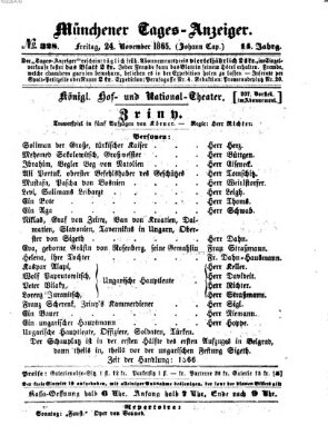 Münchener Tages-Anzeiger Freitag 24. November 1865