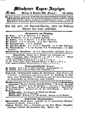 Münchener Tages-Anzeiger Montag 4. Dezember 1865