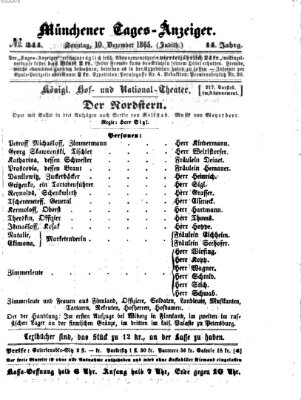 Münchener Tages-Anzeiger Sonntag 10. Dezember 1865