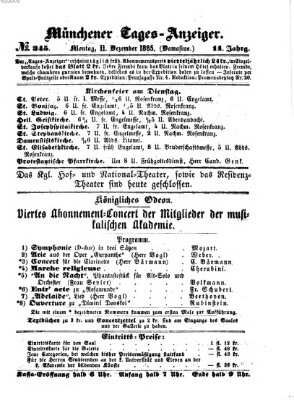 Münchener Tages-Anzeiger Montag 11. Dezember 1865