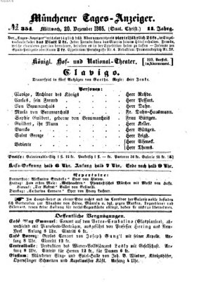 Münchener Tages-Anzeiger Mittwoch 20. Dezember 1865