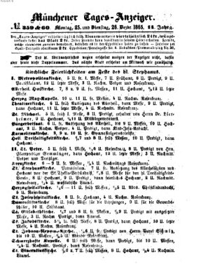 Münchener Tages-Anzeiger Montag 25. Dezember 1865