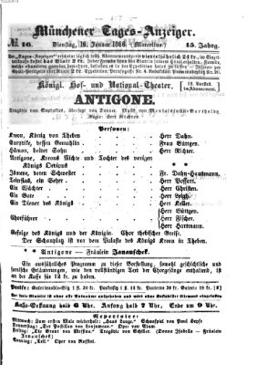 Münchener Tages-Anzeiger Dienstag 16. Januar 1866