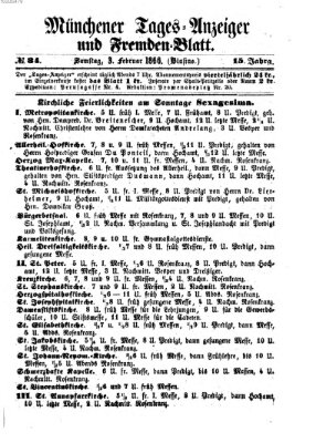 Münchener Tages-Anzeiger und Fremden-Blatt (Münchener Tages-Anzeiger) Samstag 3. Februar 1866