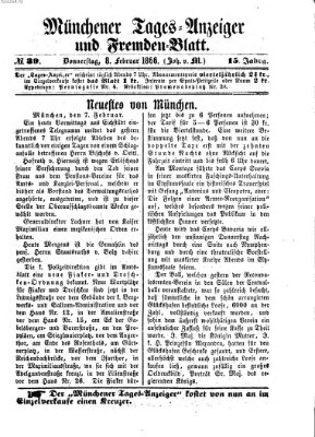 Münchener Tages-Anzeiger und Fremden-Blatt (Münchener Tages-Anzeiger) Donnerstag 8. Februar 1866