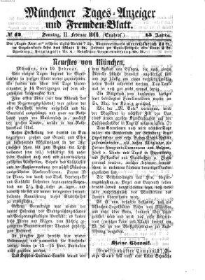 Münchener Tages-Anzeiger und Fremden-Blatt (Münchener Tages-Anzeiger) Sonntag 11. Februar 1866