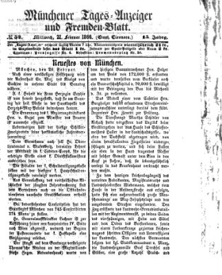 Münchener Tages-Anzeiger und Fremden-Blatt (Münchener Tages-Anzeiger) Mittwoch 21. Februar 1866