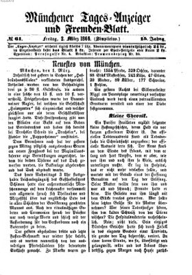 Münchener Tages-Anzeiger und Fremden-Blatt (Münchener Tages-Anzeiger) Freitag 2. März 1866