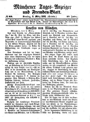 Münchener Tages-Anzeiger und Fremden-Blatt (Münchener Tages-Anzeiger) Dienstag 6. März 1866