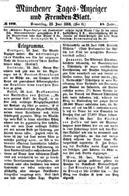 Münchener Tages-Anzeiger und Fremden-Blatt (Münchener Tages-Anzeiger) Donnerstag 28. Juni 1866