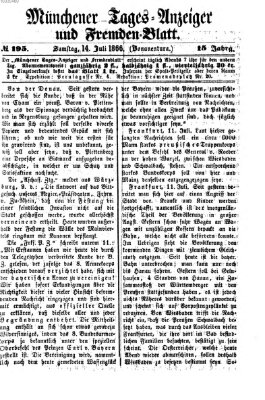 Münchener Tages-Anzeiger und Fremden-Blatt (Münchener Tages-Anzeiger) Samstag 14. Juli 1866