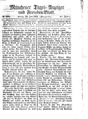 Münchener Tages-Anzeiger und Fremden-Blatt (Münchener Tages-Anzeiger) Freitag 20. Juli 1866