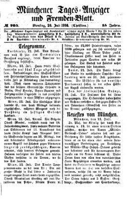 Münchener Tages-Anzeiger und Fremden-Blatt (Münchener Tages-Anzeiger) Dienstag 24. Juli 1866