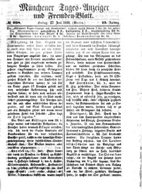 Münchener Tages-Anzeiger und Fremden-Blatt (Münchener Tages-Anzeiger) Freitag 27. Juli 1866