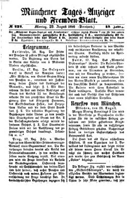 Münchener Tages-Anzeiger und Fremden-Blatt (Münchener Tages-Anzeiger) Montag 20. August 1866