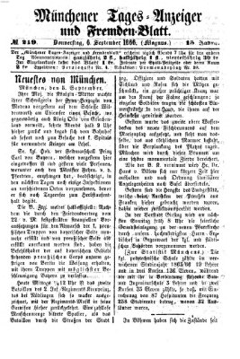 Münchener Tages-Anzeiger und Fremden-Blatt (Münchener Tages-Anzeiger) Donnerstag 6. September 1866