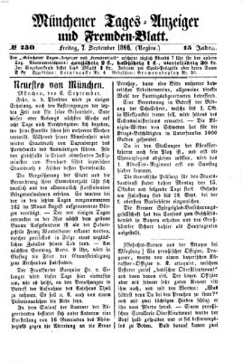 Münchener Tages-Anzeiger und Fremden-Blatt (Münchener Tages-Anzeiger) Freitag 7. September 1866