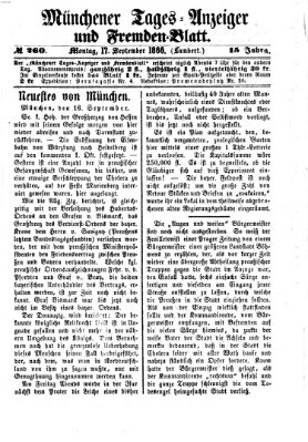 Münchener Tages-Anzeiger und Fremden-Blatt (Münchener Tages-Anzeiger) Montag 17. September 1866