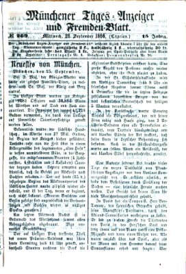 Münchener Tages-Anzeiger und Fremden-Blatt (Münchener Tages-Anzeiger) Mittwoch 26. September 1866