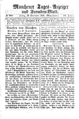 Münchener Tages-Anzeiger und Fremden-Blatt (Münchener Tages-Anzeiger) Freitag 28. September 1866