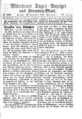 Münchener Tages-Anzeiger und Fremden-Blatt (Münchener Tages-Anzeiger) Sonntag 30. September 1866