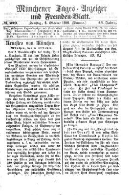 Münchener Tages-Anzeiger und Fremden-Blatt (Münchener Tages-Anzeiger) Samstag 6. Oktober 1866