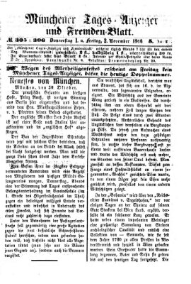 Münchener Tages-Anzeiger und Fremden-Blatt (Münchener Tages-Anzeiger) Donnerstag 1. November 1866