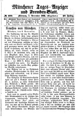 Münchener Tages-Anzeiger und Fremden-Blatt (Münchener Tages-Anzeiger) Mittwoch 7. November 1866