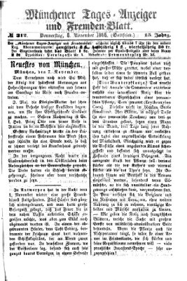 Münchener Tages-Anzeiger und Fremden-Blatt (Münchener Tages-Anzeiger) Donnerstag 8. November 1866