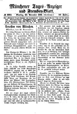 Münchener Tages-Anzeiger und Fremden-Blatt (Münchener Tages-Anzeiger) Dienstag 20. November 1866