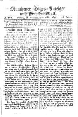 Münchener Tages-Anzeiger und Fremden-Blatt (Münchener Tages-Anzeiger) Mittwoch 21. November 1866