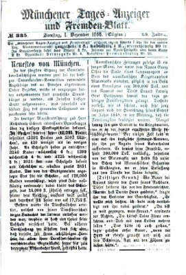 Münchener Tages-Anzeiger und Fremden-Blatt (Münchener Tages-Anzeiger) Samstag 1. Dezember 1866