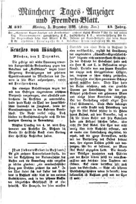 Münchener Tages-Anzeiger und Fremden-Blatt (Münchener Tages-Anzeiger) Montag 3. Dezember 1866