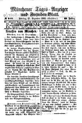 Münchener Tages-Anzeiger und Fremden-Blatt (Münchener Tages-Anzeiger) Samstag 15. Dezember 1866