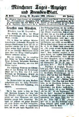 Münchener Tages-Anzeiger und Fremden-Blatt (Münchener Tages-Anzeiger) Freitag 21. Dezember 1866