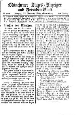 Münchener Tages-Anzeiger und Fremden-Blatt (Münchener Tages-Anzeiger) Samstag 22. Dezember 1866