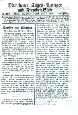 Münchener Tages-Anzeiger und Fremden-Blatt (Münchener Tages-Anzeiger) Montag 24. Dezember 1866