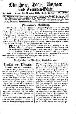 Münchener Tages-Anzeiger und Fremden-Blatt (Münchener Tages-Anzeiger) Freitag 28. Dezember 1866