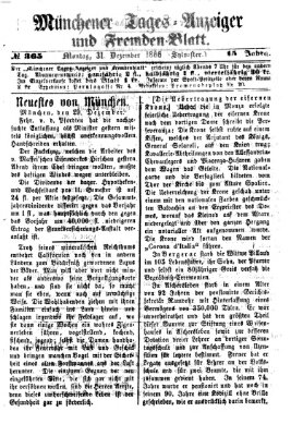 Münchener Tages-Anzeiger und Fremden-Blatt (Münchener Tages-Anzeiger) Montag 31. Dezember 1866