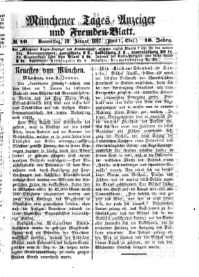 Münchener Tages-Anzeiger und Fremden-Blatt (Münchener Tages-Anzeiger) Donnerstag 10. Januar 1867